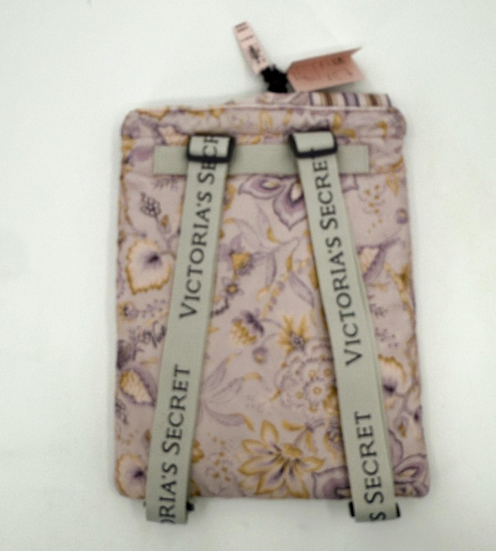 Victoria's Secret Packable Floral Backpack Drawstring Straps Lilac Beach Straps gallery