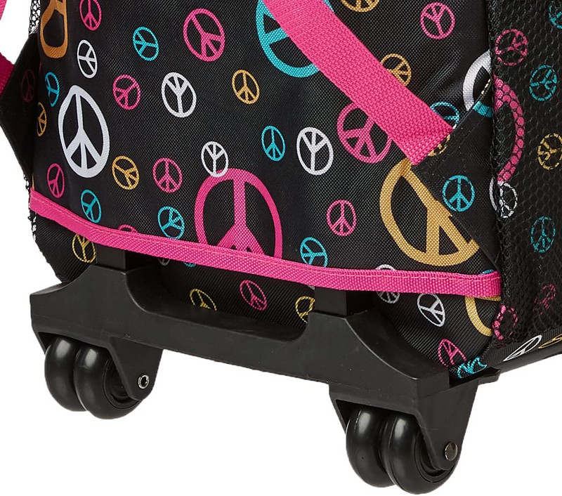 Double Handle 17" Rolling Backpack, Peace gallery