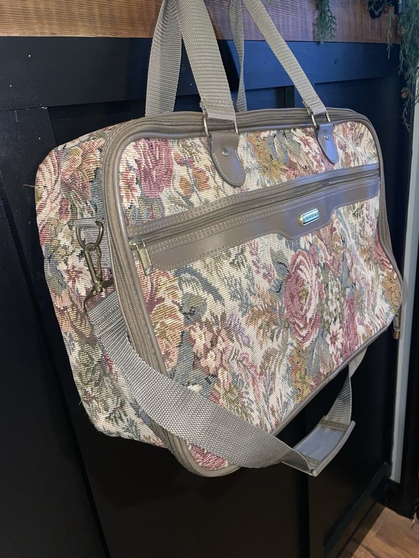 Vintage Jaguar Floral Tapestry Soft Shell Travel Luggage Bag Carry-On Weekender gallery