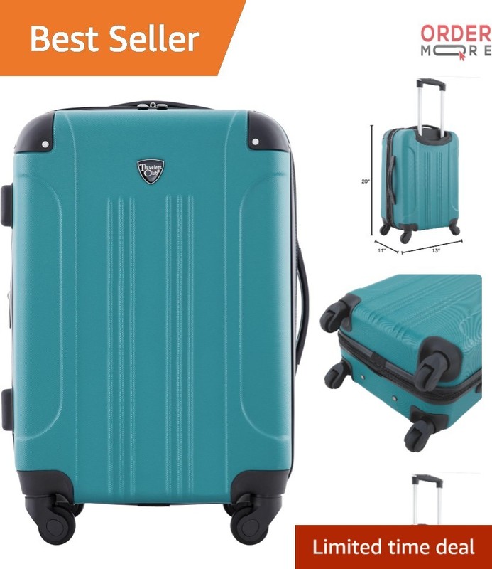 Hardside Expandable Spinner Luggage 20-Inch Carry-On Teal Hard Shell Stretchable