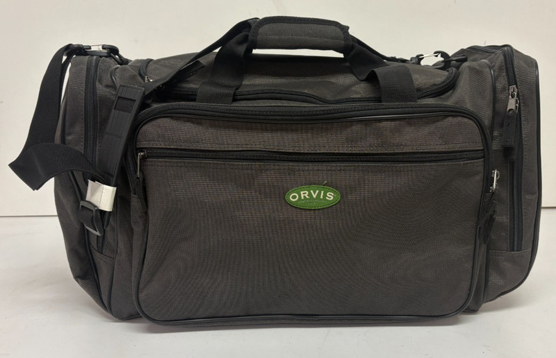 Orvis Gray Nylon Shoulder Carry Duffel Bag ~9″ x 13″ x 22″ GREAT Fast Shipping