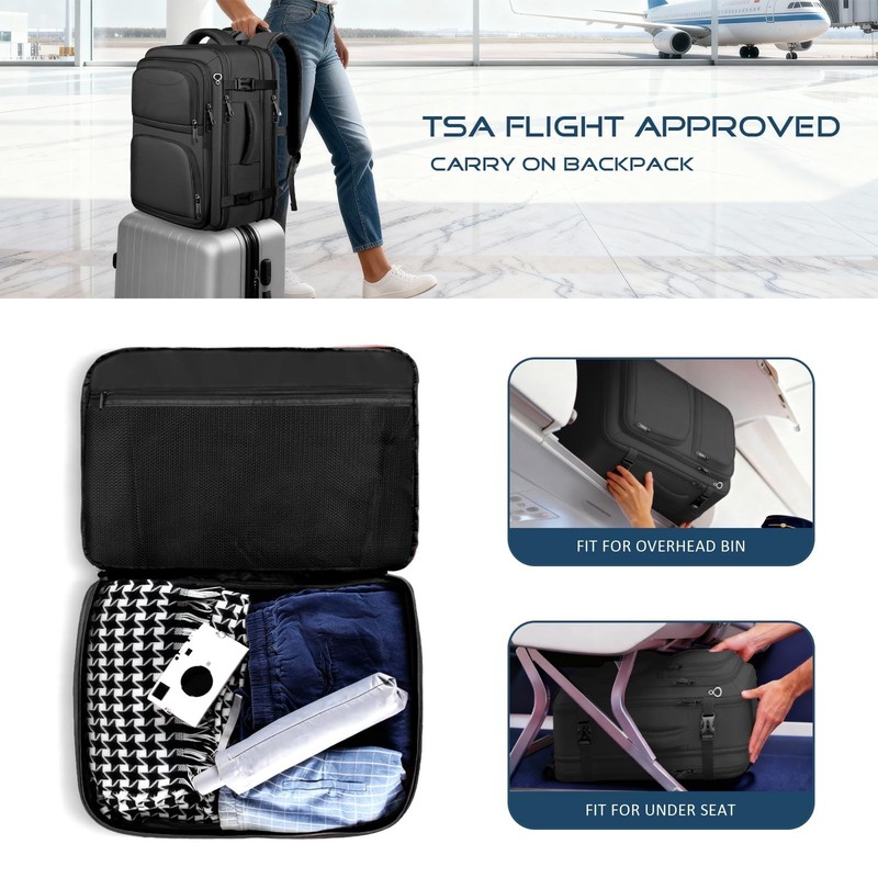 Travel Backpack, Expandable Carry on Backpack for Men, TSA 17.3 inch Laptop B... gallery