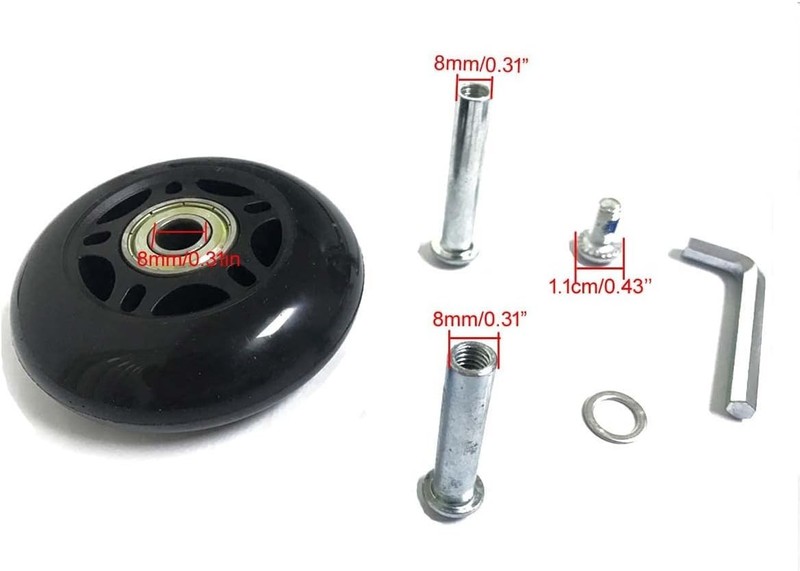 2pcs Rubber Inline Roller Replacement Wheels - 80mm with ABEC-7 Bearings gallery