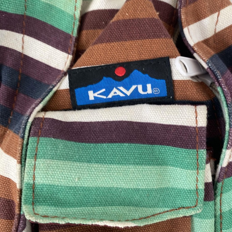 KAVU Rope Bag Backpack Multicolor Stripe Cotton Sling Crossbody Daypack Bag gallery