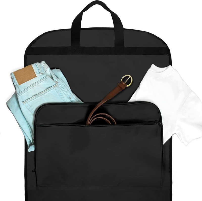 Spacious 60" Polyester Garment Bag with Front Pockets for Effortless Travel gallery