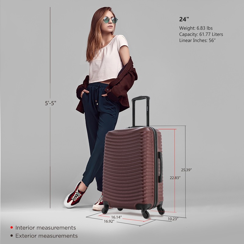 DUKAP Adly 24" Hard Shell Checked Luggage 360 Spinner Wheels Travel Suitcase gallery