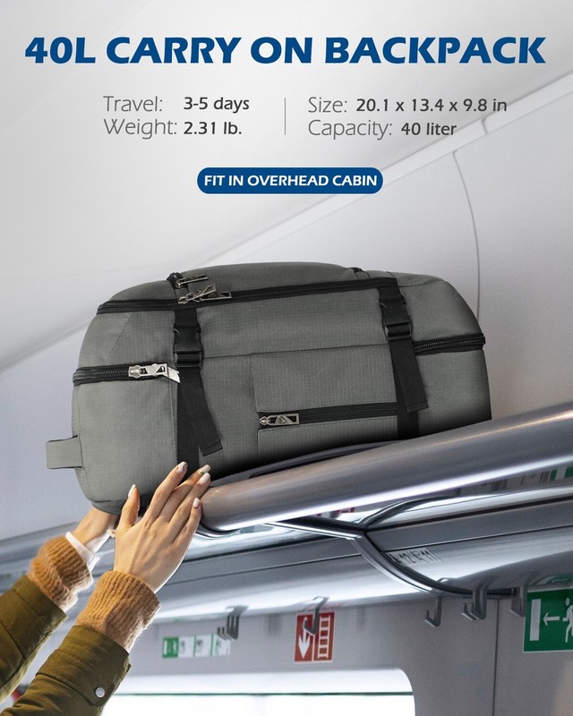 40L Hynes Eagle Convertible Travel Backpack Cabin Approved Carry on Pack Luggage gallery