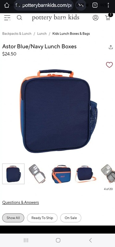 Pottery Barn 3 Piece Set Duffle, Backpack, Lunchbox Astor Blue DJ gallery