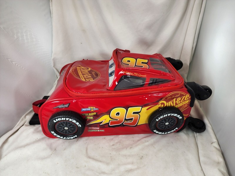 Disney Pixar Cars Lightning McQueen Rolling Luggage Suitcase Kids Vacation Bag