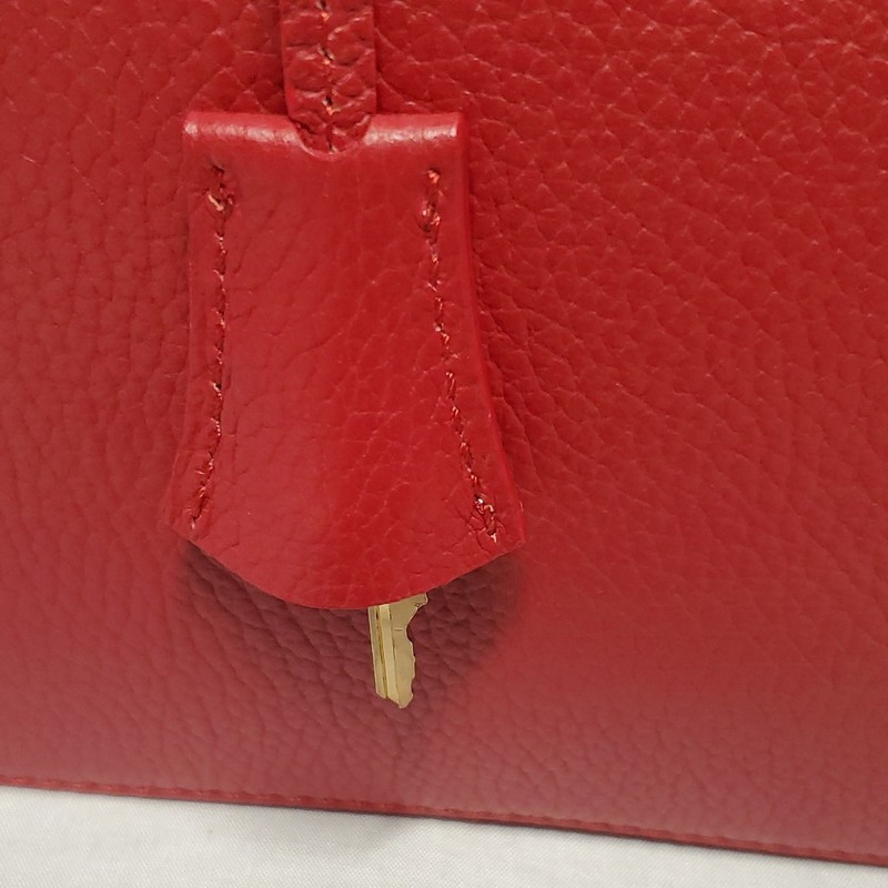 Authentic BUSCEMI Red Pebbled PHD Armaranto Backpack Gold Hardware Zip Padlock gallery