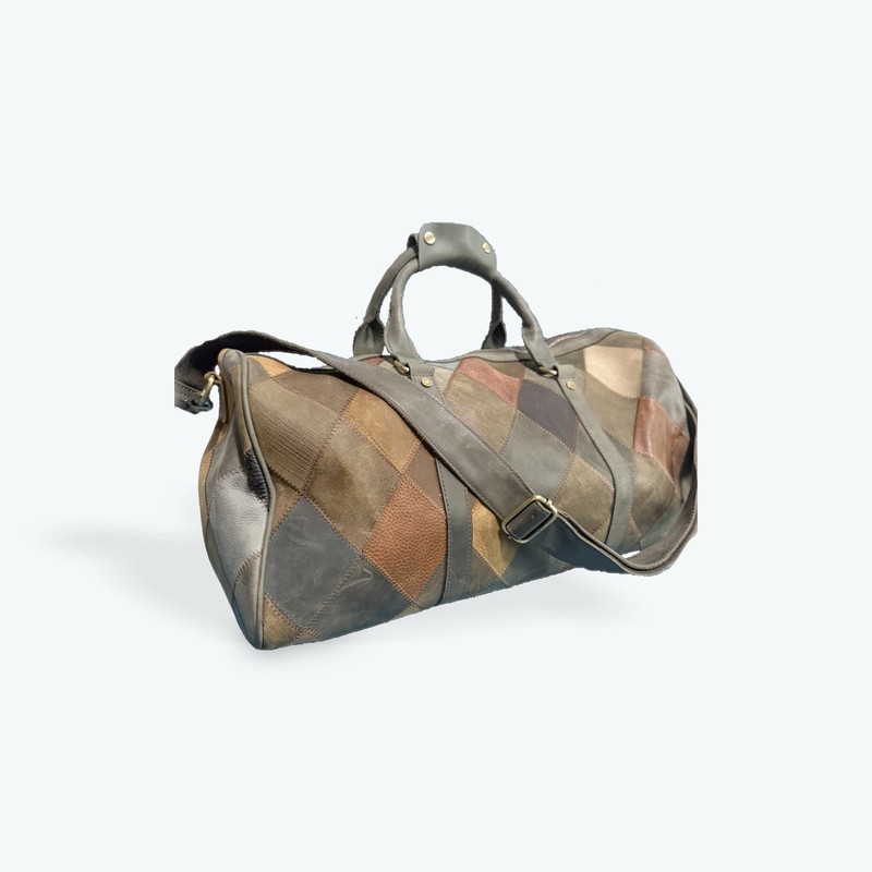 Leather Patchwork Multicolor Weekender w/ Adjustable Shoulder Strap gallery