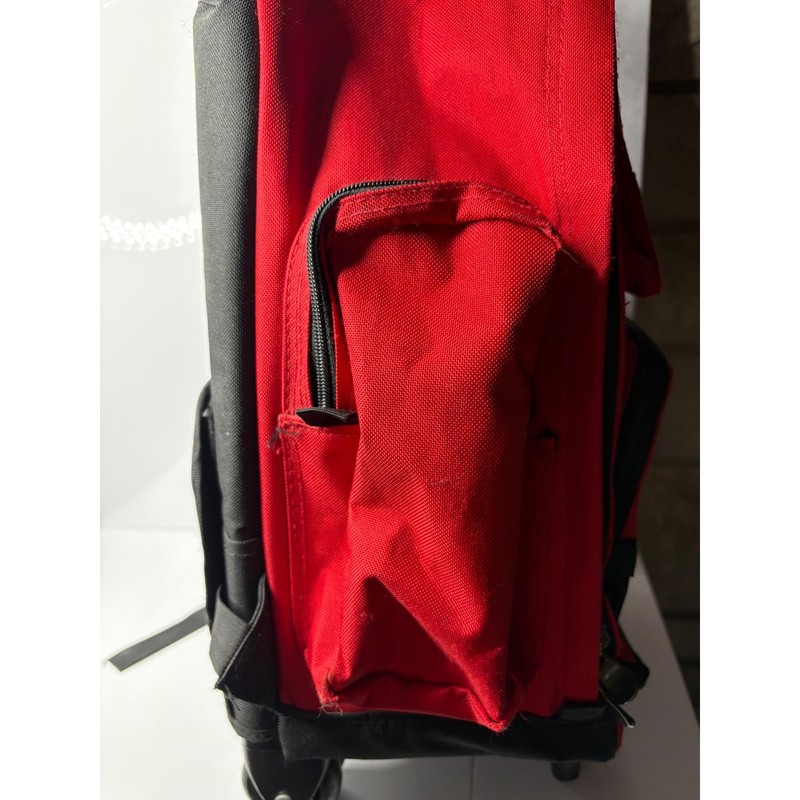 American Red Cross Rolling Backpack Red Canvas Emergency Utility Bag Wheels gallery