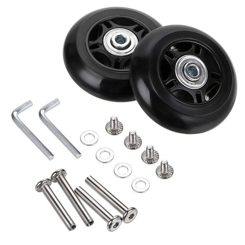 OwnMy 80mm x 24mm Luggage Suitcase Replacement Wheels, Rubber Swivel Caster W…