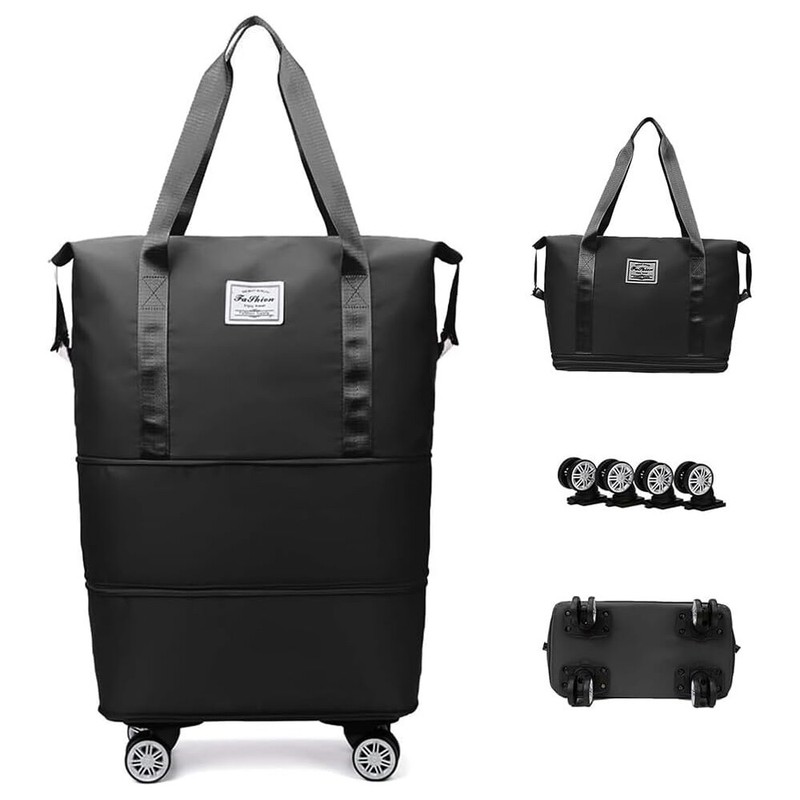 28-58L Large Expandable Rolling Duffle Bag w/ Detachable Wheels Carry On Luggage gallery