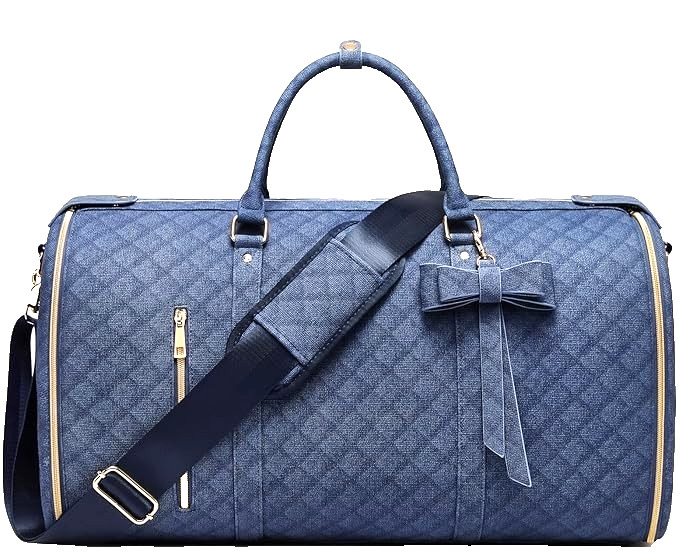 BAG Travel GARMENT case foldable shoulder strap stylish navy quilted