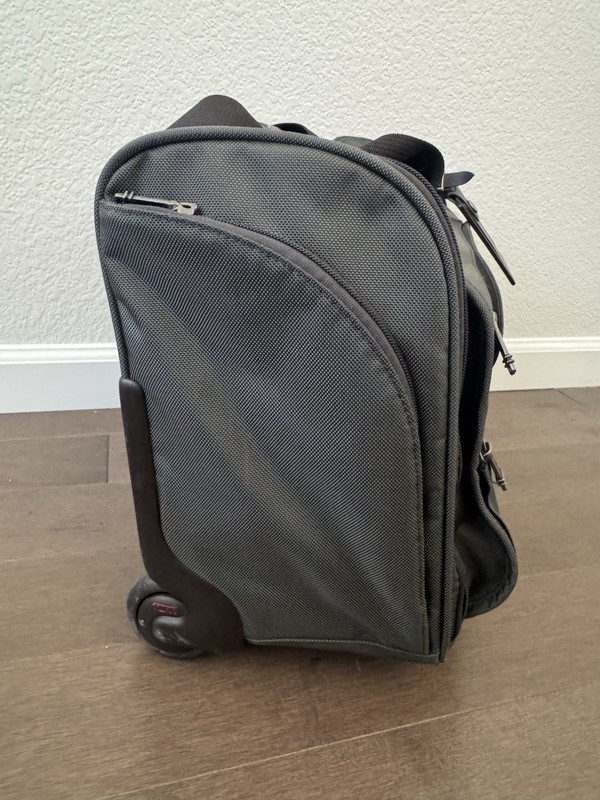 TUMI 17" Wheeled Alpha Compact Briefcase Duffel Carry On Bag Gray Green 22051 gallery