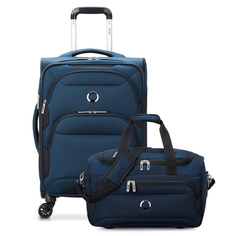 Sky Max 2.0 Softside Expandable Luggage with Spinner Wheels, Blue, 2-Piece Se…