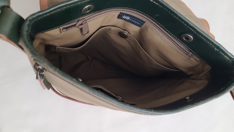 HW Design by Hideo Wakamatsu Shoulder bag Canvas and Leather Made in Japan gallery
