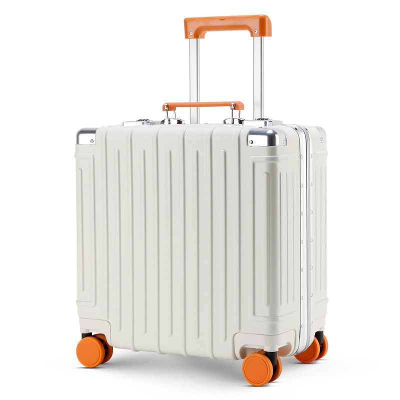 18" Carry On Luggage Hardshell Spinner Suitcase USB Port Cup Holder Travel Bag gallery