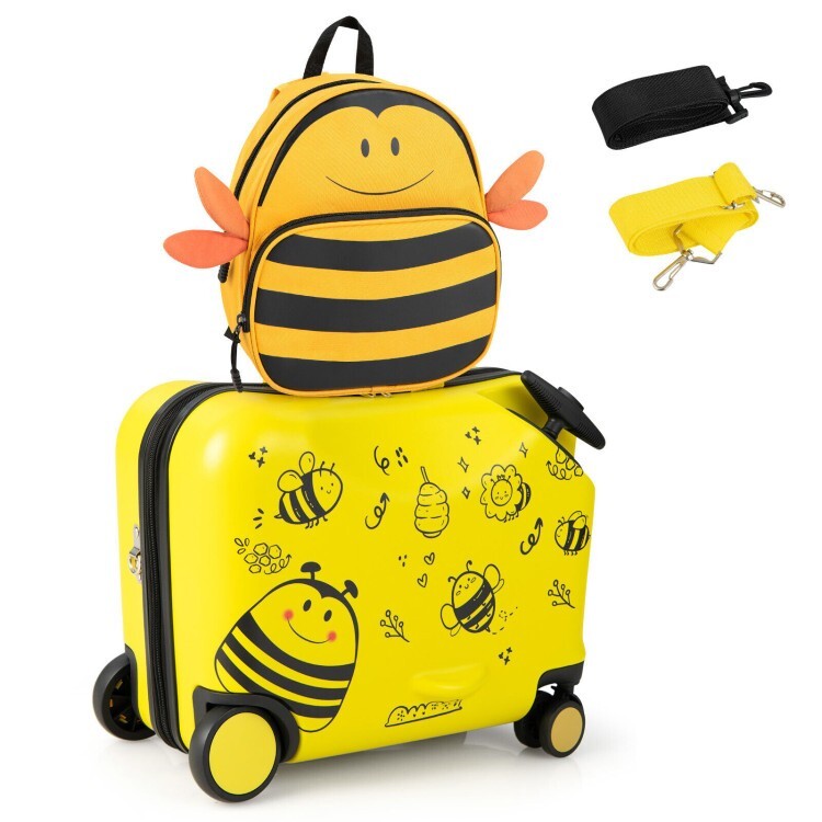 2 Pieces 18 Inch Ride-on Kids Luggage Set with Spinner Wheels gallery