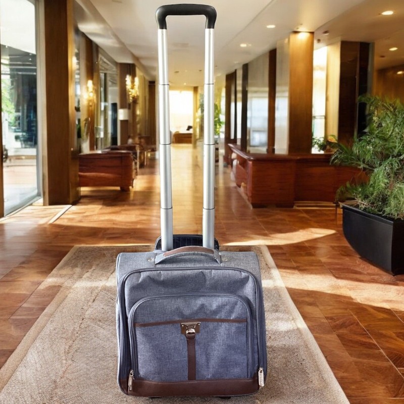 Chaps Under Seater Carry On Weekender Luggage Bag Saddle Haven Wheeled Gray