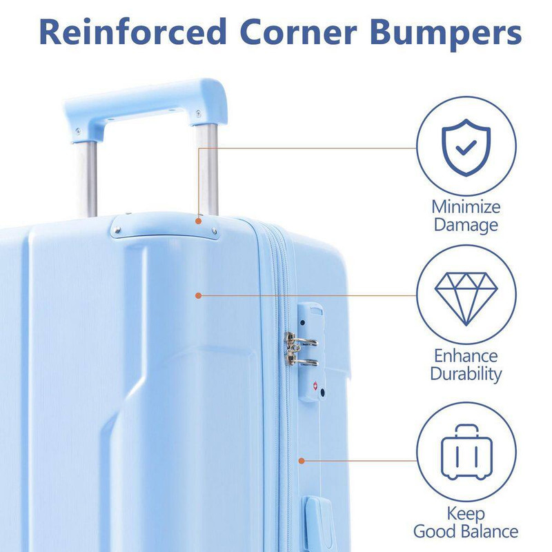 29.5 In. Sky Blue Lightweight Durable ABS Hardshell Suitcase Single Luggage gallery