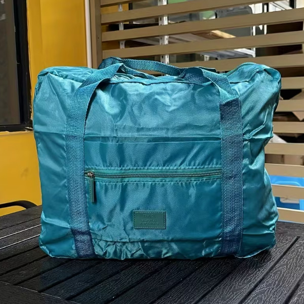 Teal Collapsible Travel Duffel Bags, Spacious Luggage Bag, Portable Travel Bag