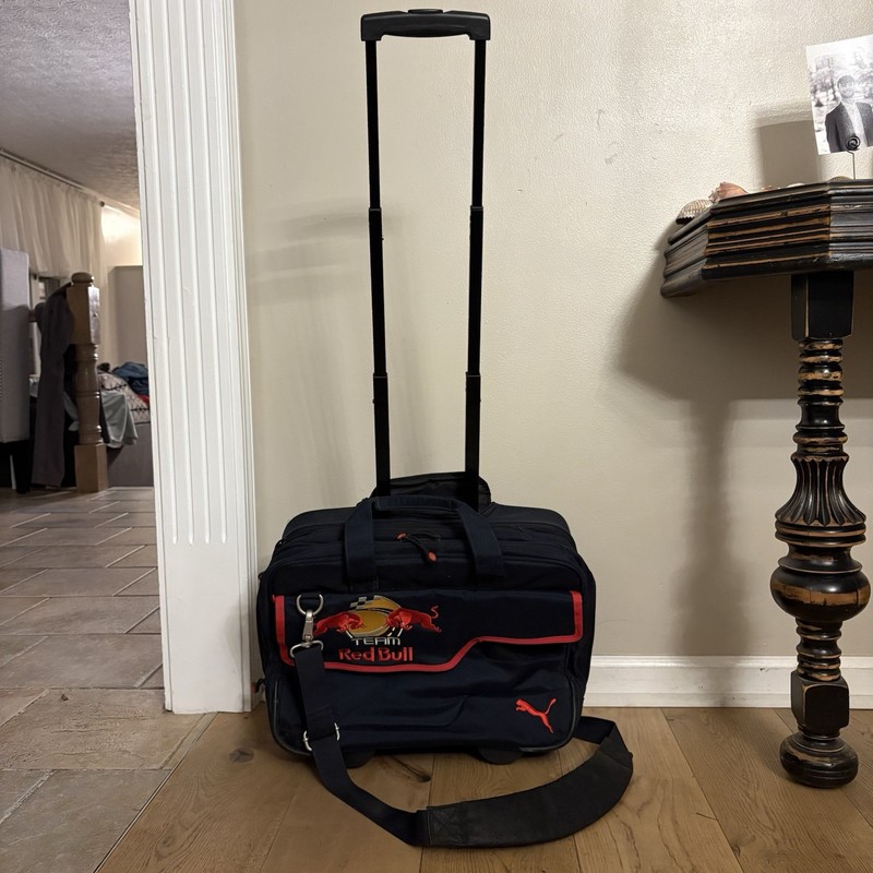 Team Red Bull Racing Puma Rolling Suitcase Bag Briefcase With Strap Team Issue