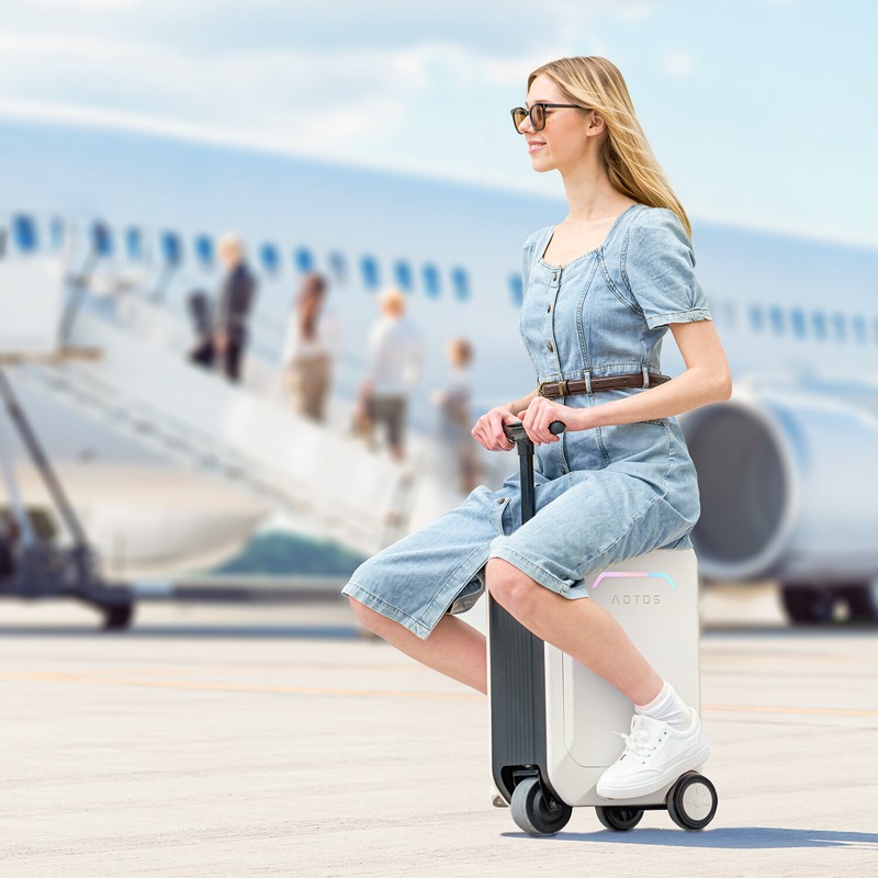 AOTOS 20 Inch Smart Rideable Suitcases 31L Electric Luggage Scooter Travel Buddy gallery