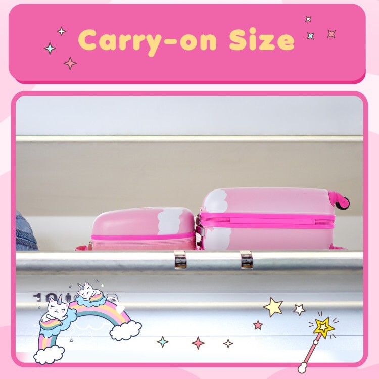 2PCS Kids Luggage Set Carry on Suitcase Travel Rolling Luggage With 12" Backpack gallery