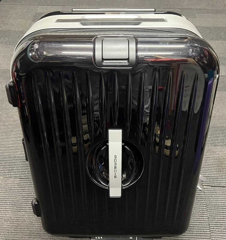 PORSCHE RIMOWA 32L BLACK AND SILVER CARRY ON SUITCASE