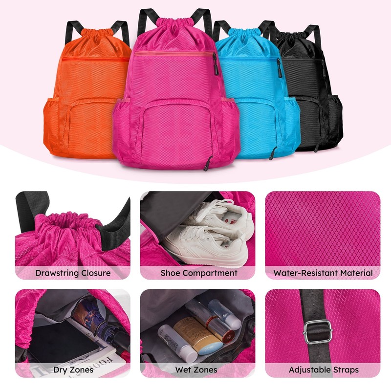 10 Piece Luggage Set Hardside Spinner Suitcase 28 24 20 Inch Backpack Rose Red gallery