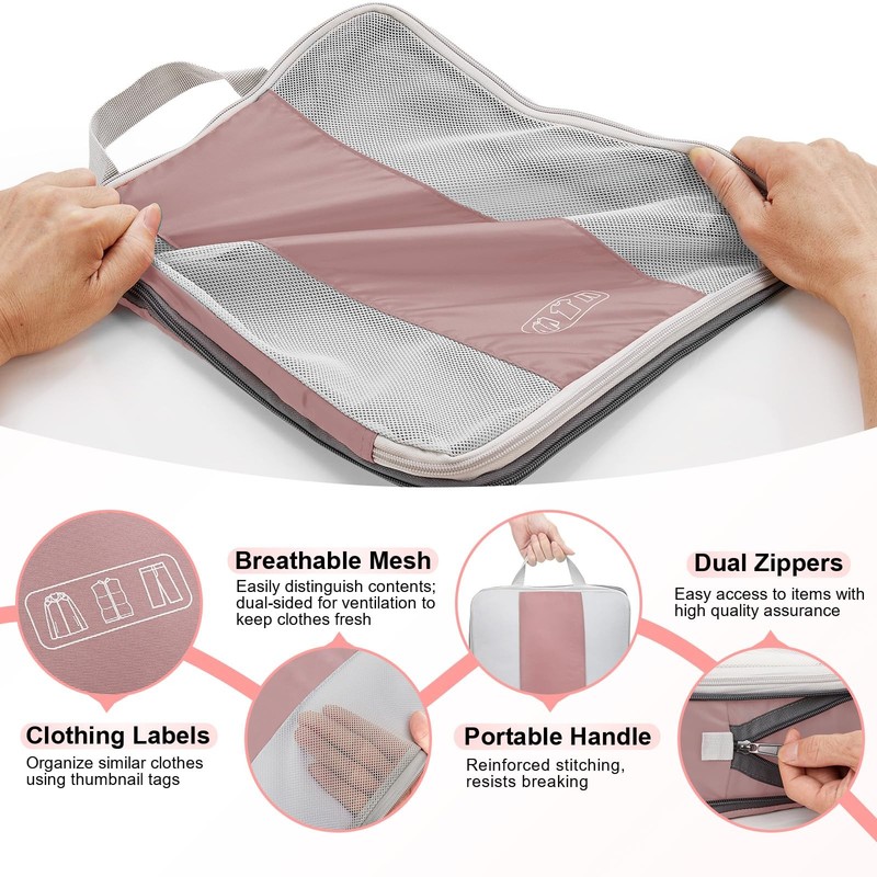 10 Set Compression Packing Cubes for Travel Essentials,Compressible Expandabl... gallery