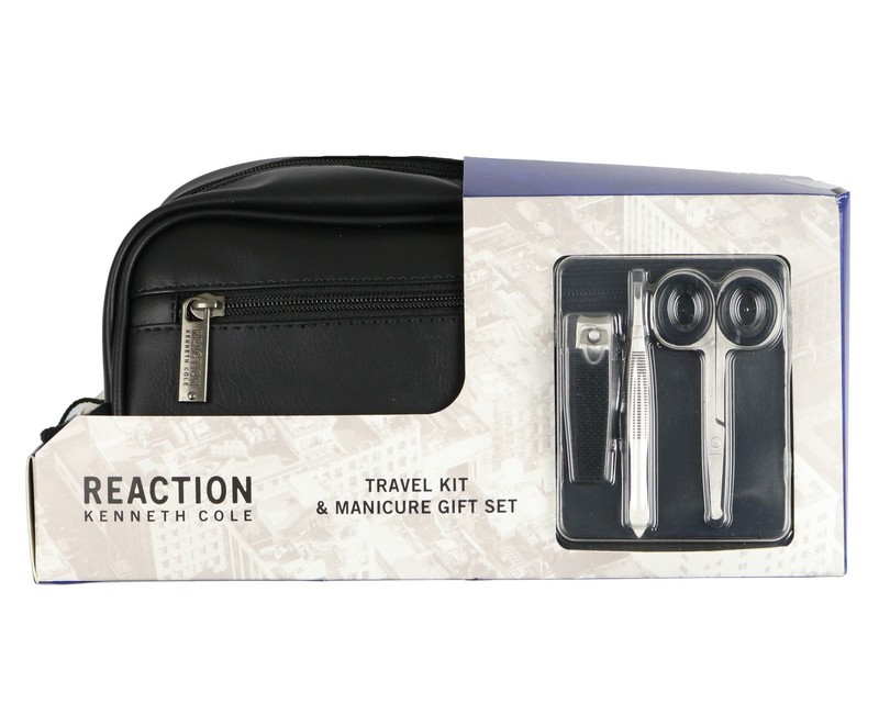 KENNETH COLE Reaction Travel Kit Manicure Gift Set Black Bag