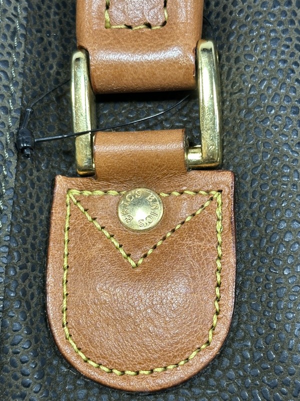 Vintage Bric's Pebbled Brown Leather Satchel Luggage Carry On- Made in Italy gallery