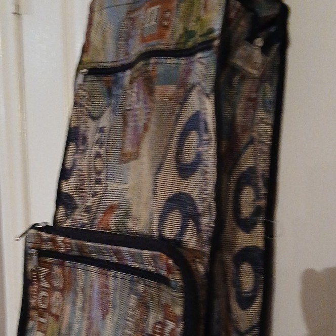 Multicolor Abstract Rolling Tote Nylon Travel Bag with Zippered Compartments gallery