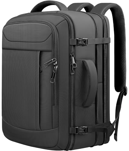 Expandable Travel Backpack 40L-50L, Carry On Backpack XX-Large(40-50L) Black