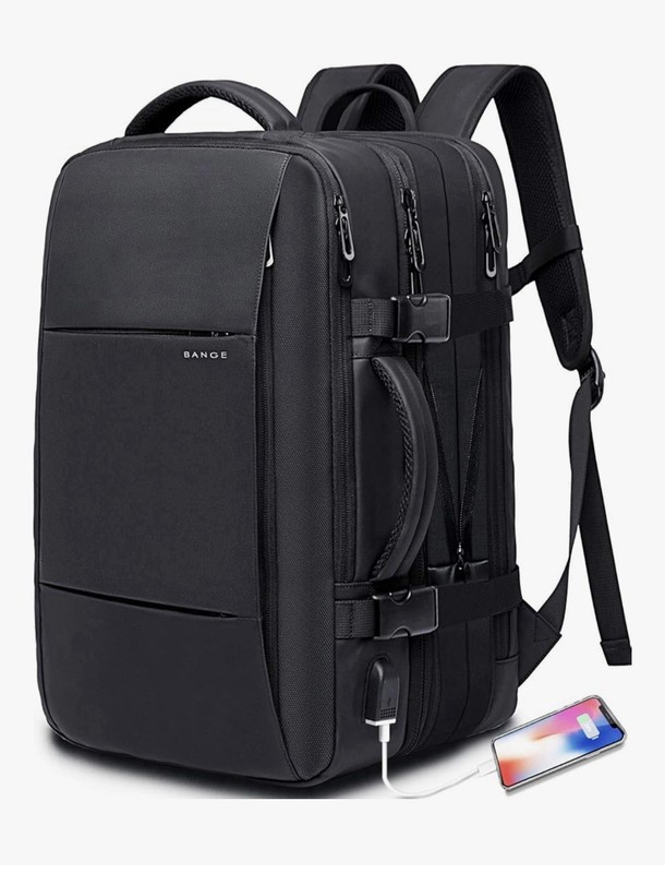 BANGE 35L Travel Backpack,Weekender, Expandable, Waterproof 17.3 inch Laptop
