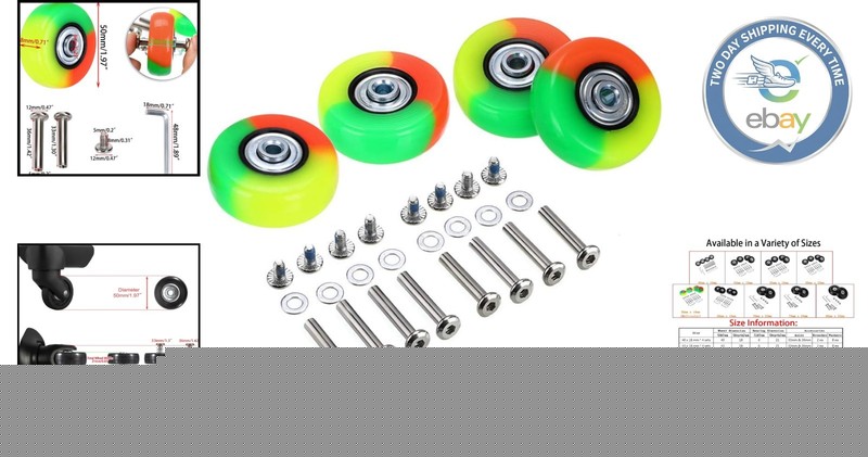 Colorful 50mm x 18mm Luggage Replacement Wheels Set of 4 – Smooth Travel Upgrade gallery