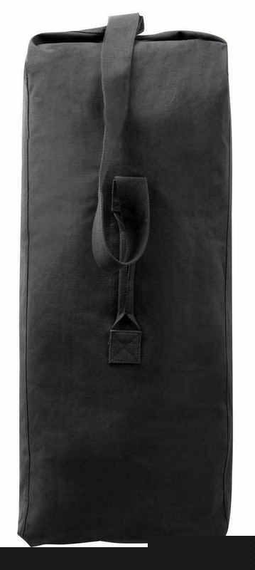 BLACK ROTHCO 3336 Top Load Military Canvas Duffle Bag Seabag SIZE 21 X 36