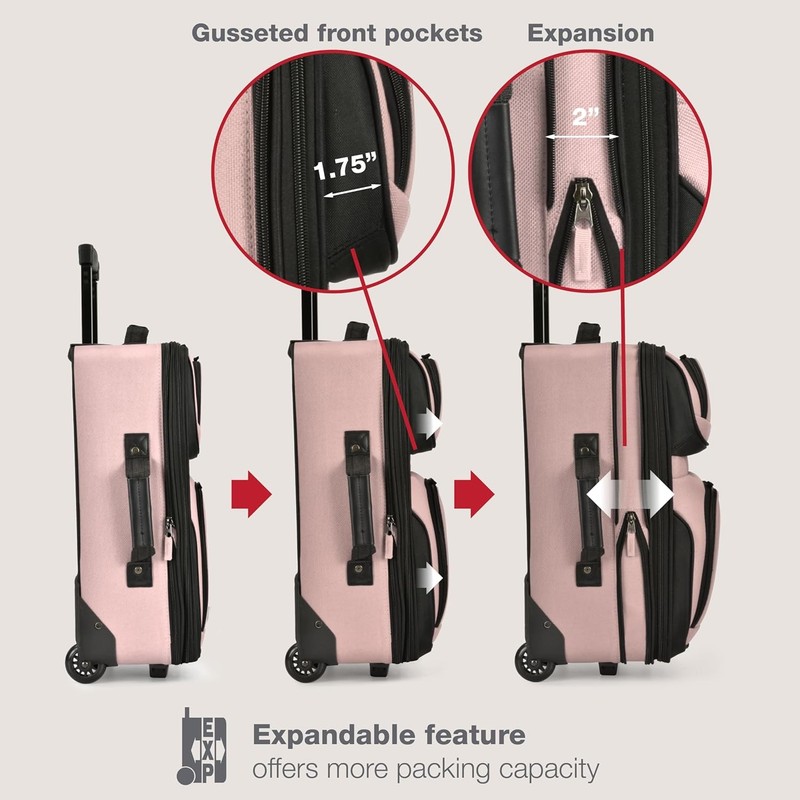 Lightweight Softside Expandable Rolling Carry On Travel Luggage Suitcase gallery
