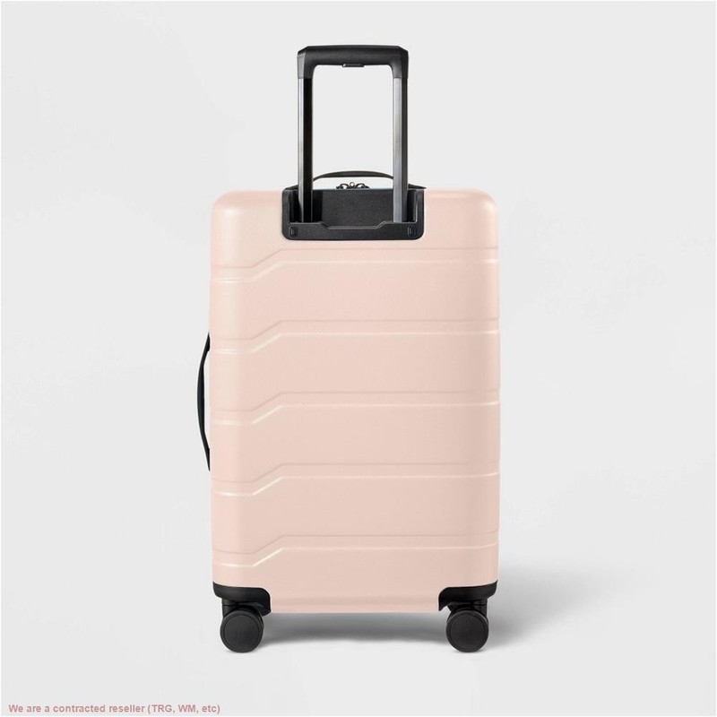 Hardside Medium Checked Suitcase Pink - Open Story gallery