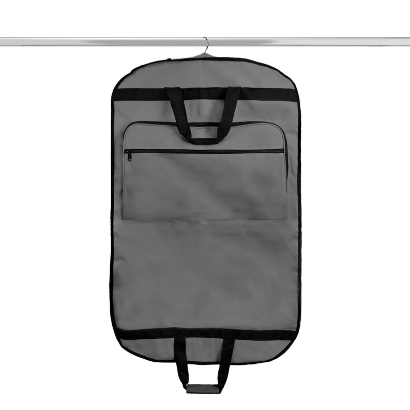 39" Business Garment Bag Cover Suits Dresses Clothing Foldable Pockets Gray gallery