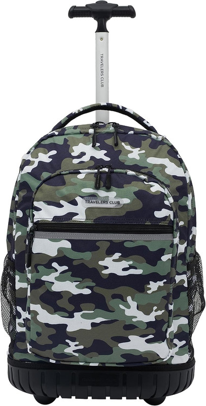 18″ Rolling Backpack with Shoulder Straps, Camo