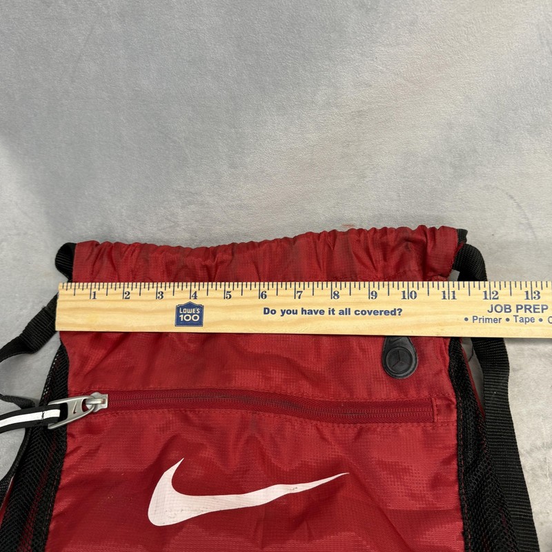 Nike Red Drawstring Backpack 16in Gym Sack Bag Mens Lightweight Sports Travel gallery
