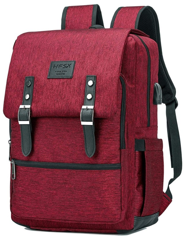HFSX Vintage Backpack Anti Theft Laptop Backpack Men Women Business Travel Co…
