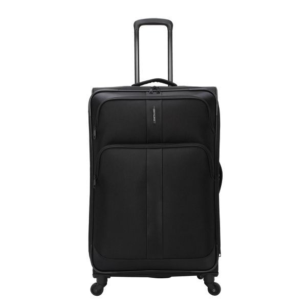 SKYLINE SOFTSIDE CHECKED SPINNER 5PC LUGGAGE SET – BLACK