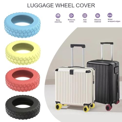 8PCS Luggage Wheel Protector, Premium Silicone Protectors for 2-2.4" Yellow gallery