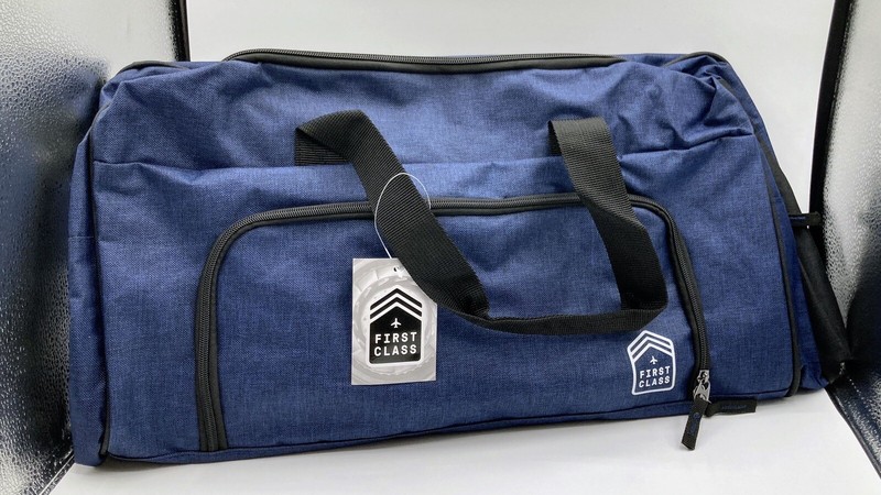 First Class 25" Blue Duffle Bag Double Handles Adj Strap Durable 600D Polyester gallery