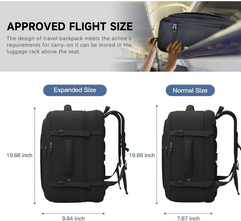 Travel-Ready 50L Backpack - Water-Repellent and Organized Design for Adults gallery